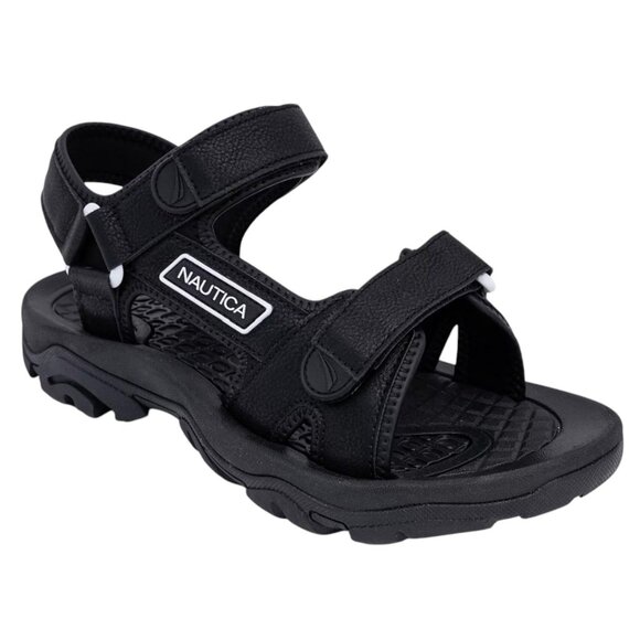 Nautica Bulty Round Toe Black Open Toe Strappy Sandals Men 11 New w/ Tag Sold Ou - Picture 1 of 9